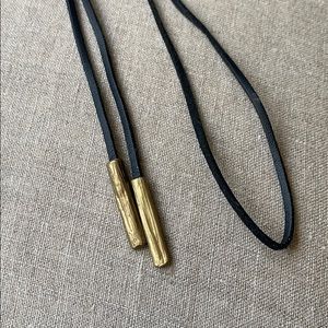 Free People black and gold bolo tie necklace